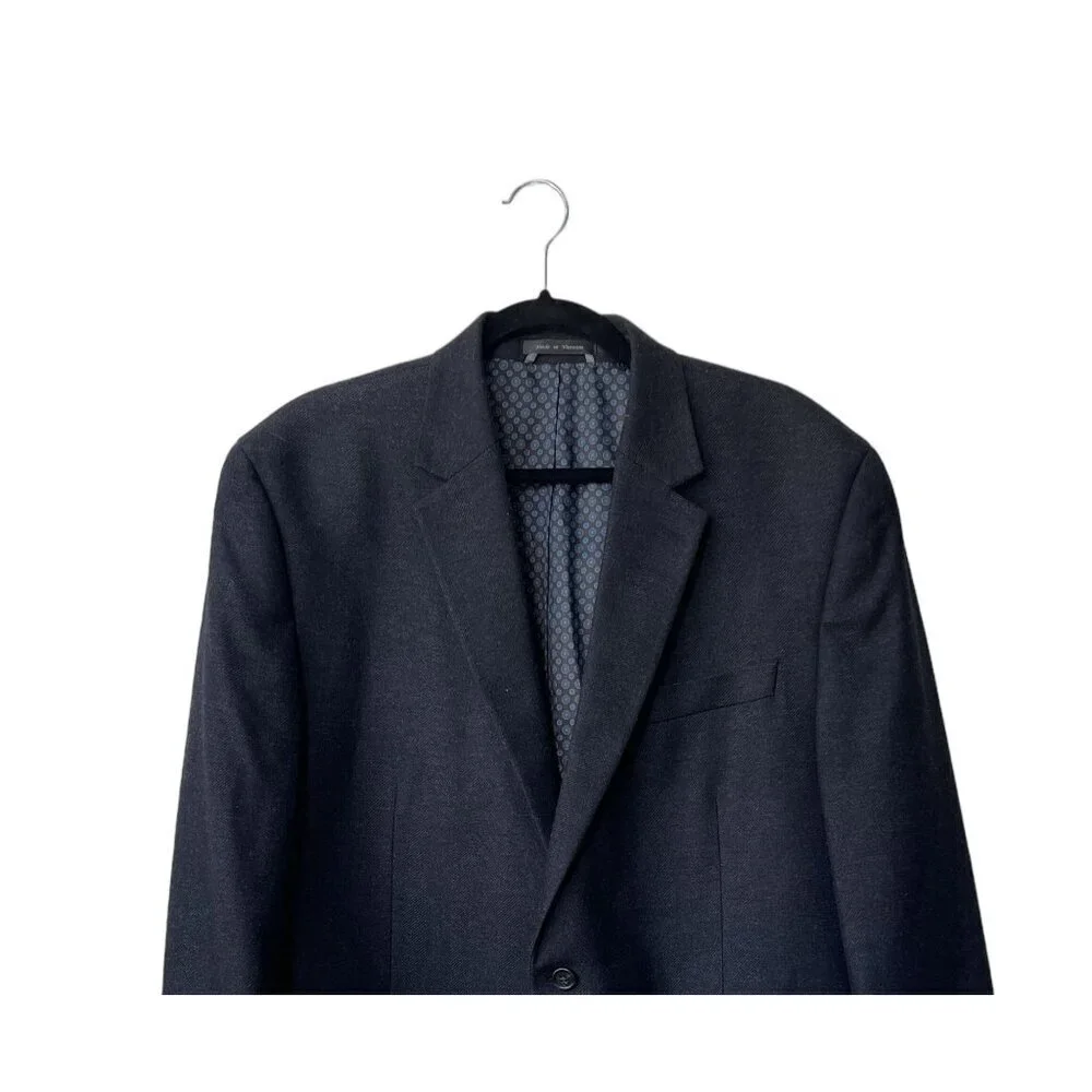 Michael Kors‎ Blazer Coat Jacket 44L Black Wool Cashmere Dressy Classic Suit